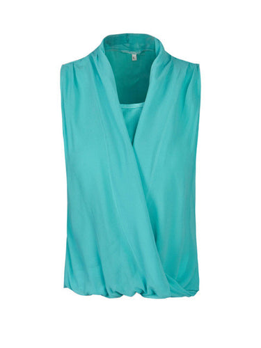 Wrap V Neck Sleeveless Women Summer Blouse Ladies Office Shirt Casual Wear To Work Top Sleeveless Fashion 2016 New Arrival
