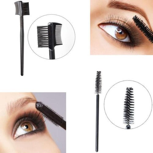 high quality Single-head Screw Eyelash Brush+Double Eyebrow Comb Brush Makeup Set Tools hair brush 2017