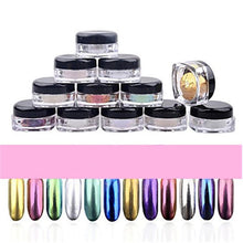 new style 12 Colors Nail Glitter Powder Shinning Nail Mirror Powder Makeup Art DIY Chrome Pigment With Sponge Stick Anne